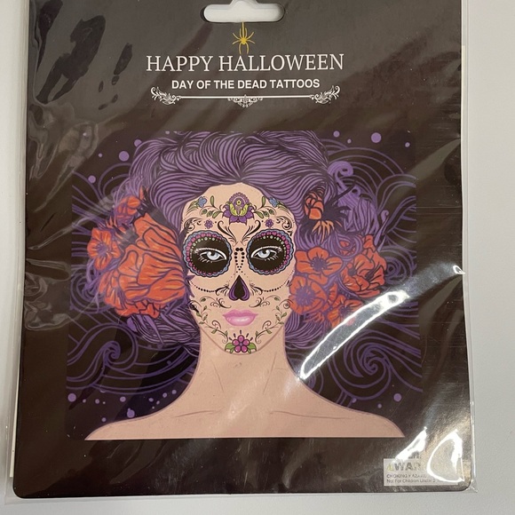 Halloween day of the dead face tattoos (3) temporary tattoos - Picture 4 of 6